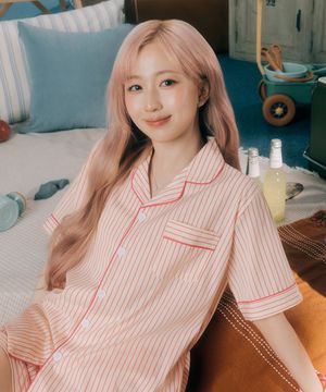 실크핏 러브썸 반팔 커플 잠옷 세트