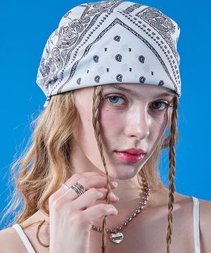 자외선차단 반다나 보헤미안 헤어두건 손수건 [WHITE]