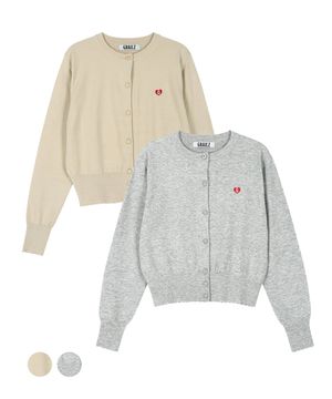 [2PACK] SIGNATURE HEART CARDIGAN [BEIGE/MELANGE GREY]