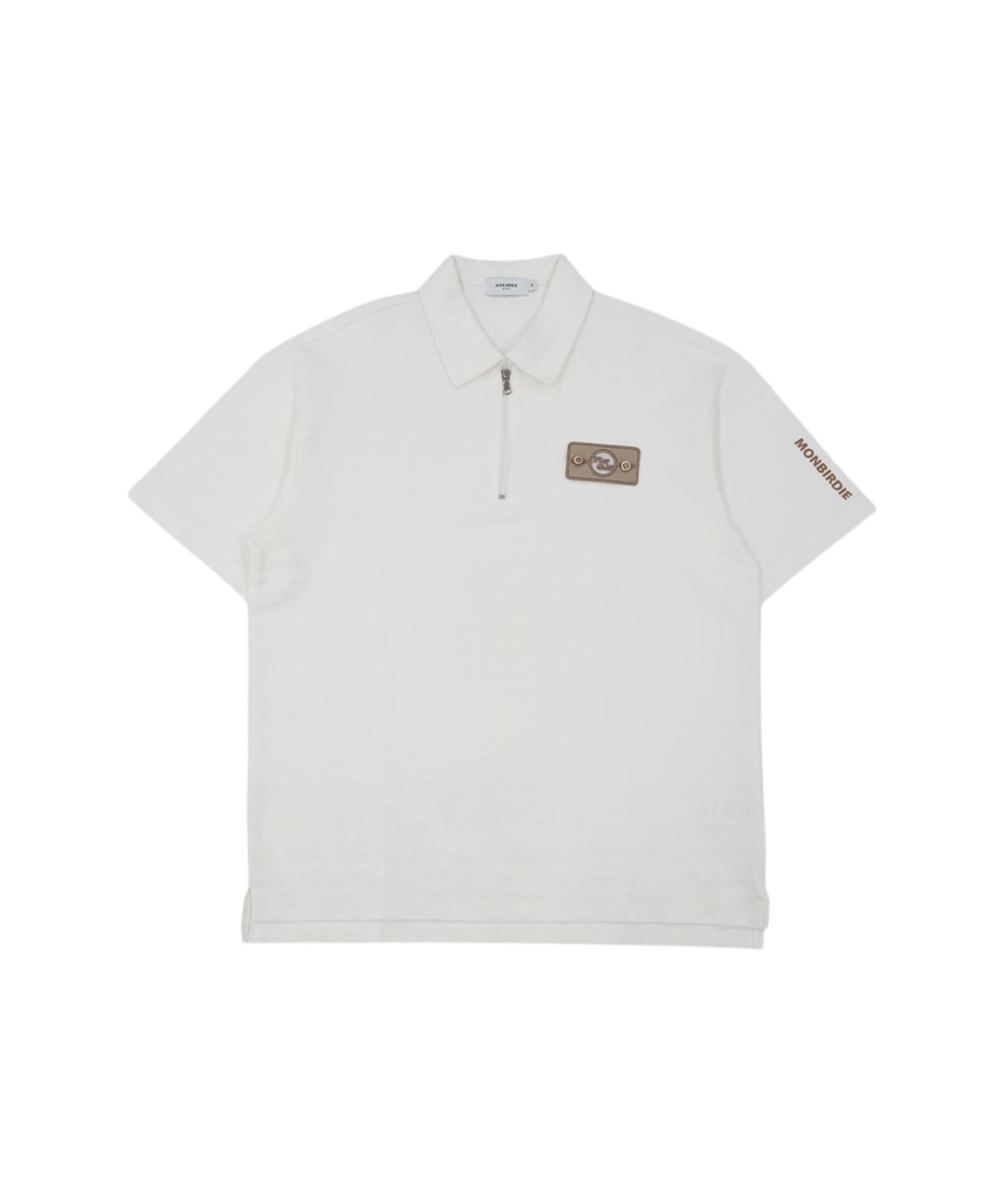 몽버디 골프(MONBIRDIE GOLF) 볼마커 반집업 카라넥 반팔 티셔츠 IVORY