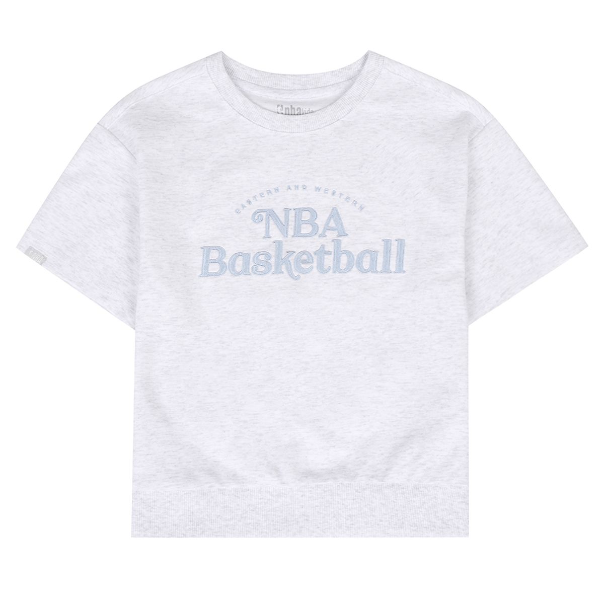 엔비에이 키즈(NBA KIDS) NBA 여아 반팔크롭 맨투맨(K252TS620P) 멜란지 그레이