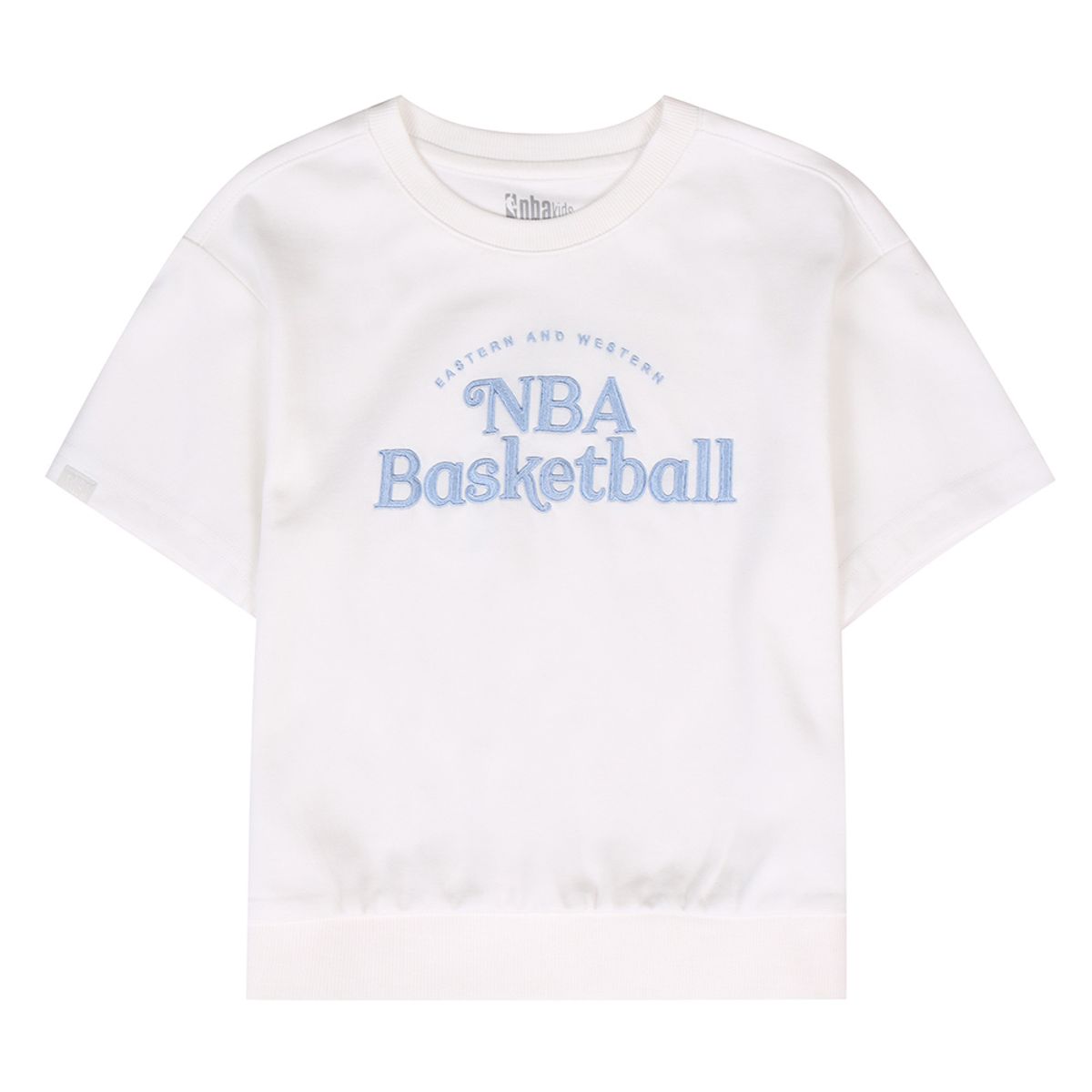 엔비에이 키즈(NBA KIDS) NBA 여아 반팔크롭 맨투맨(K252TS620P) 아이보리