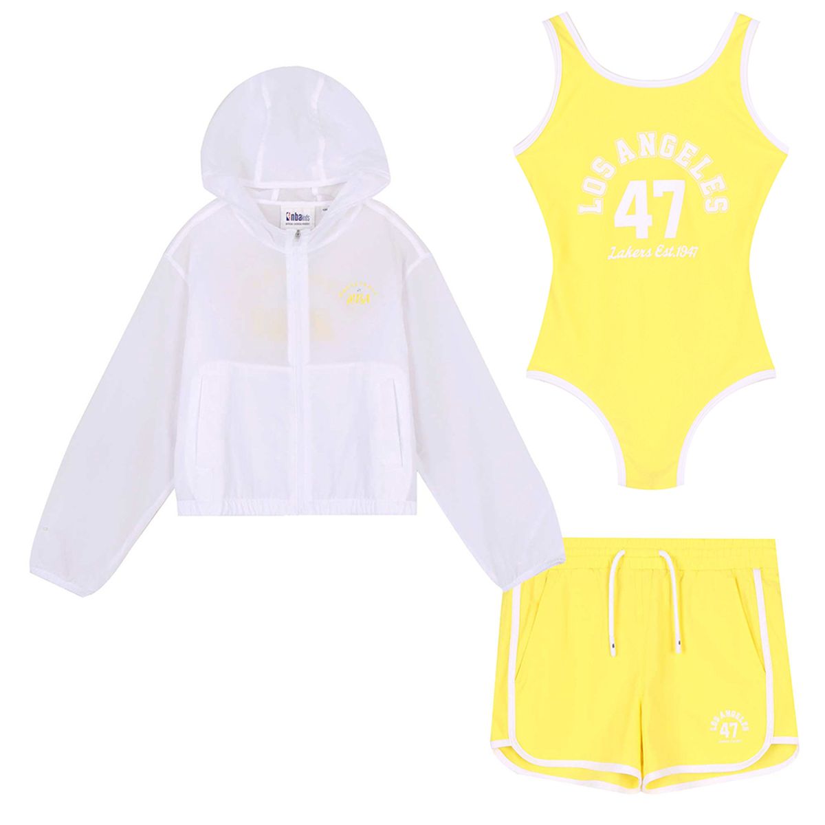 엔비에이 키즈(NBA KIDS) LAL 여아 스윔 3셋업(K252ST730P) 옐로우