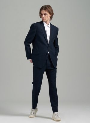 울 블렌드 쿨맥스 셋업 블레이저_인디고 블루