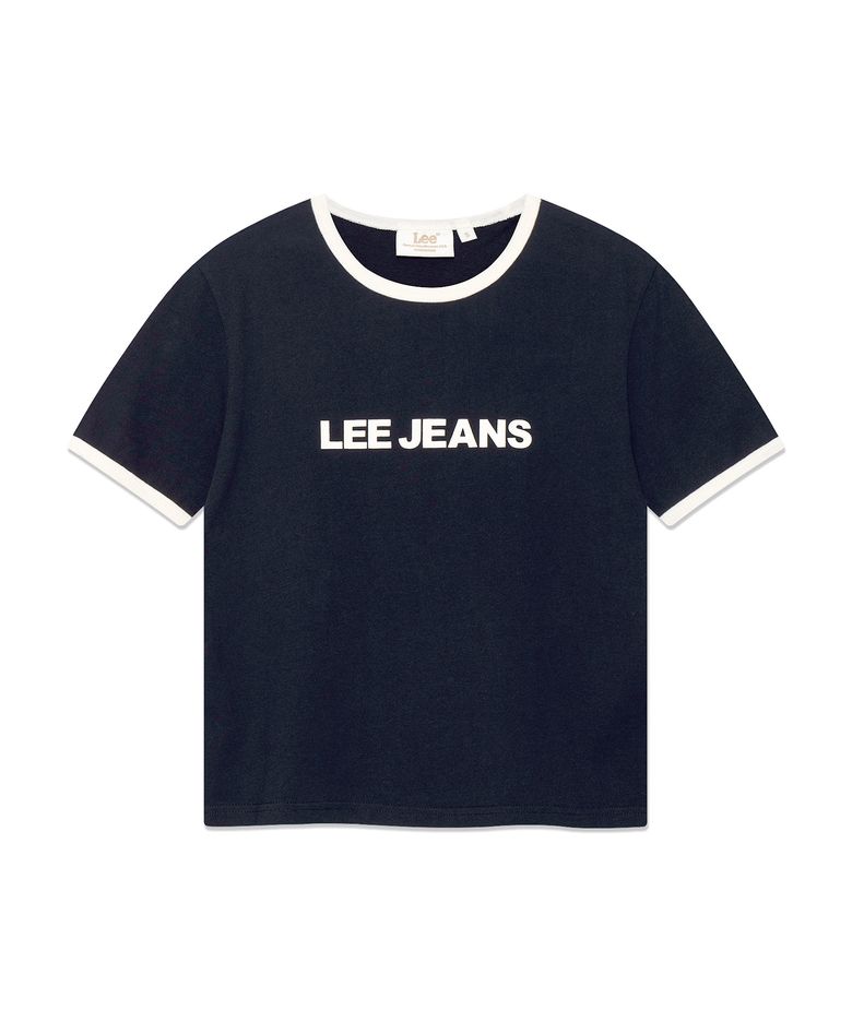 우먼 리진스 링거 티셔츠 네이비