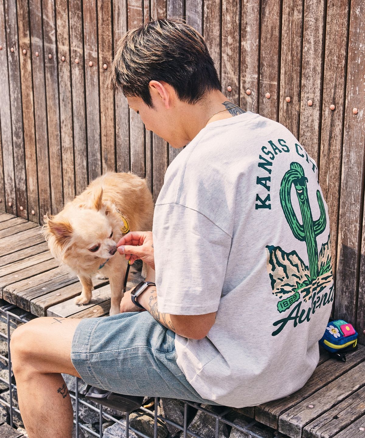 리(LEE) 선인장 그래픽 티셔츠 라이트그레이