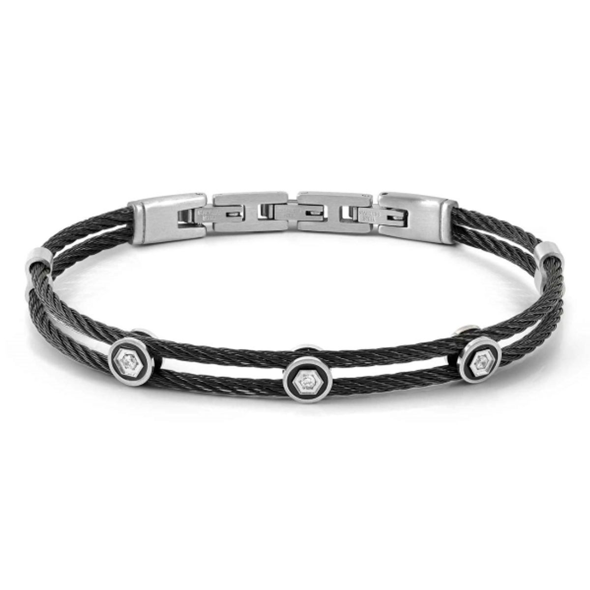 노미네이션(NOMINATION) 팔찌 씨러버 SEALOVER  블랙 colour coated details 디테일 큐빅 (WHITE CZ) 135003/001