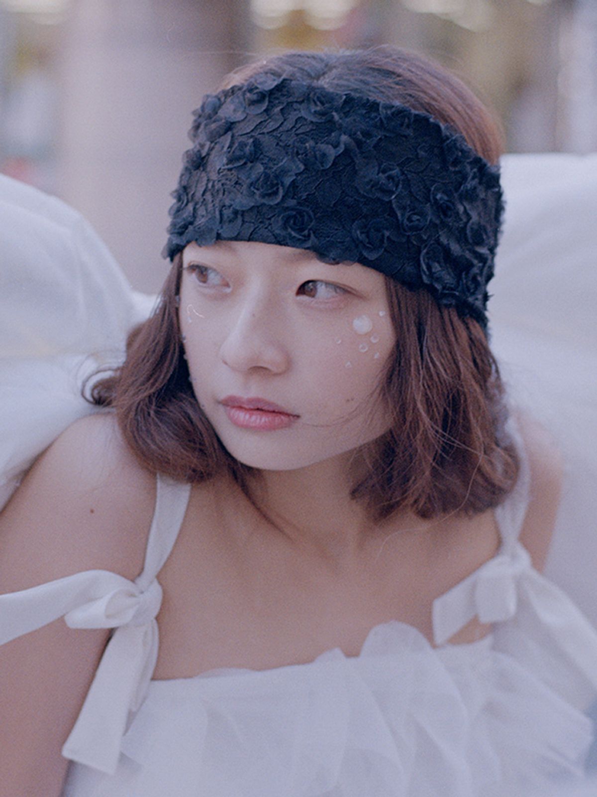 포에지담(POESIEDAME) ROSE VEIL HEAD BAND IN BLACK