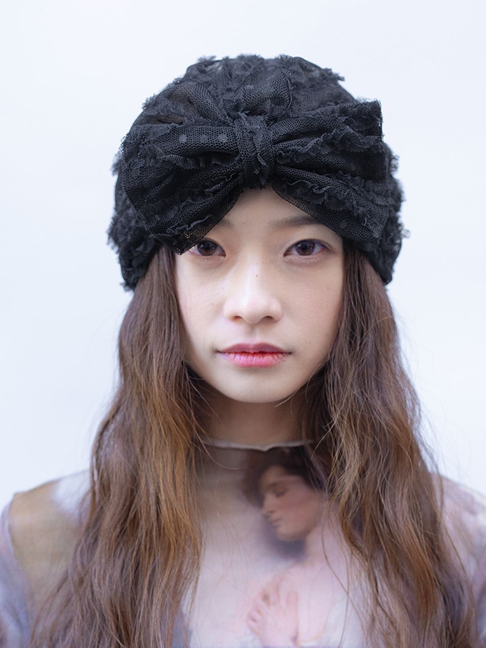 帽子・その他 POESIEDAME : 25SS / FLORAL LACE TURBAN (BLACK) MUSINSA公式 | POESIEDAME FLORAL LACE TURBAN IN BLACK