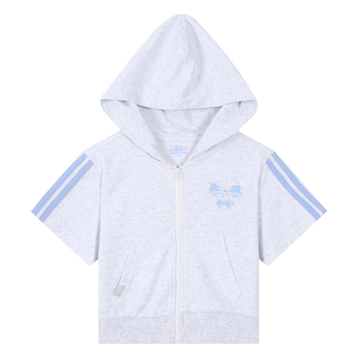 엔비에이 키즈(NBA KIDS) NBA 반팔 후드 집업(K252TJ630P) 멜란지 그레이