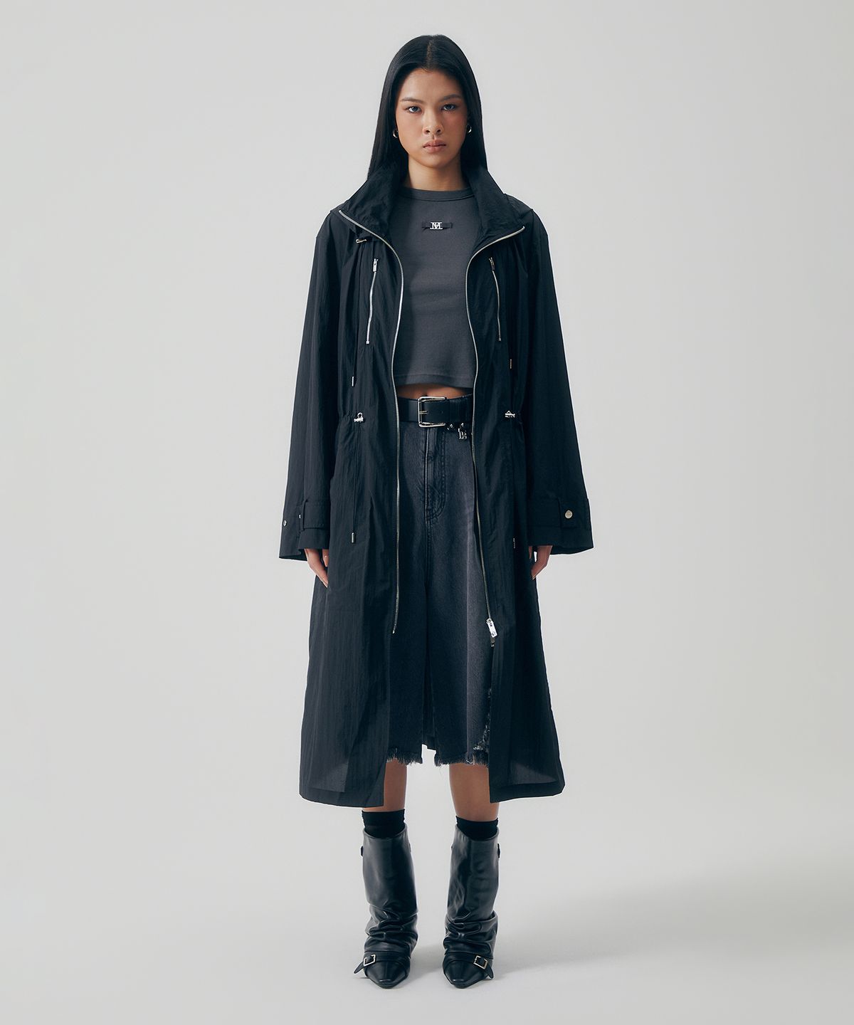 트리밍버드(TREEMINGBIRD) Drift Wind Rain Coat [ Black ]