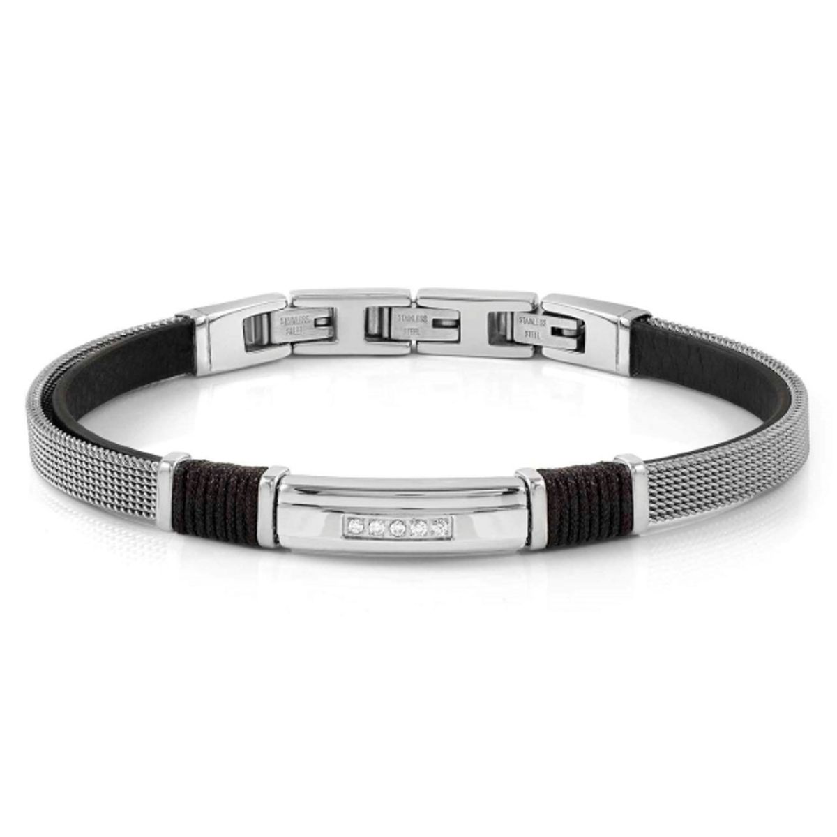 노미네이션(NOMINATION) 팔찌 씨러버 SEALOVER  새틴 피니쉬 큐빅 (WHITE CZ) 135008/001