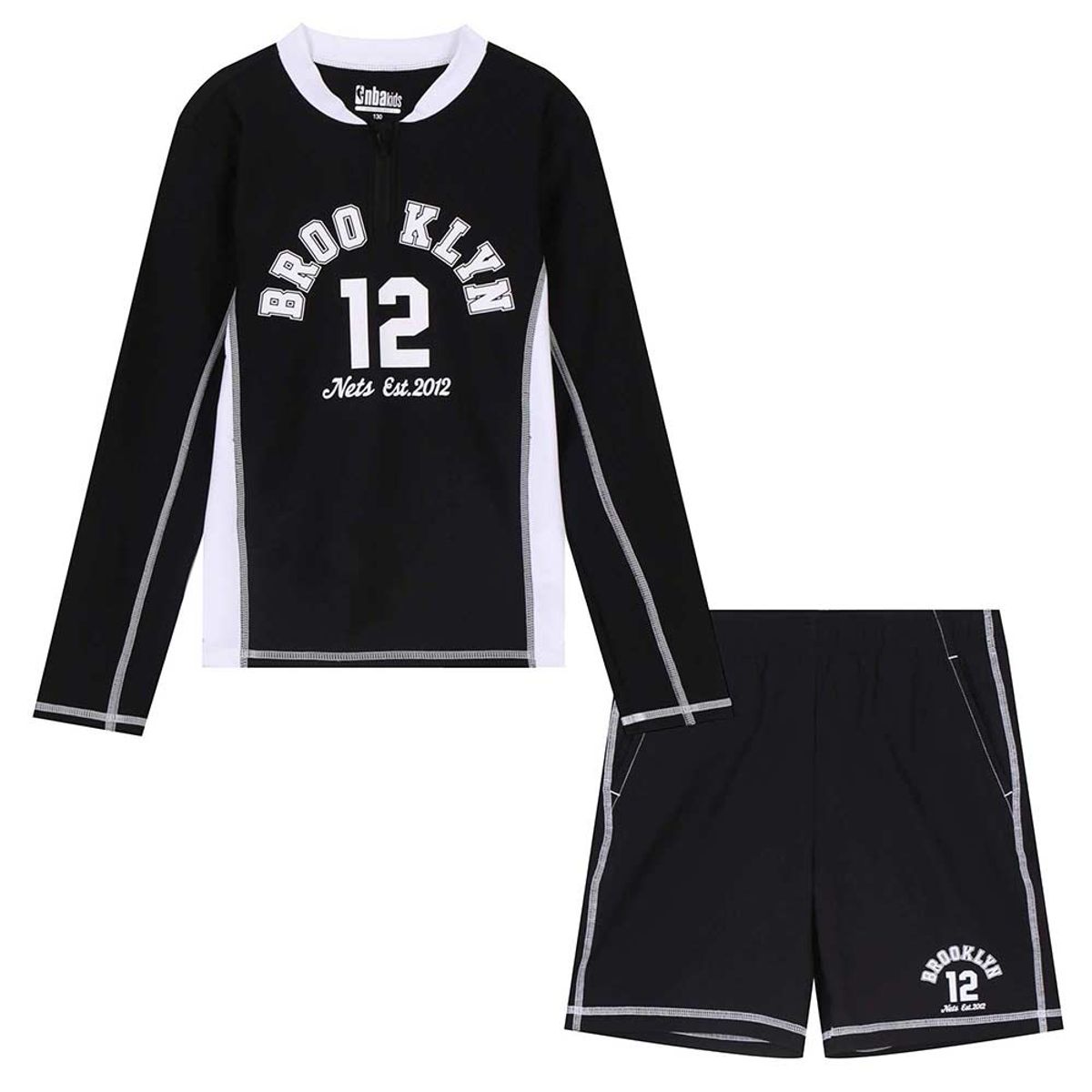 엔비에이 키즈(NBA KIDS) NBA 남아 반집업 래시 세트(K252ST710P) 블랙