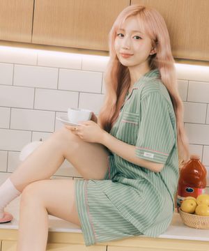 [패키지 특가] [2SET] 실크핏 웬즈데이 반팔 커플 잠옷 세트