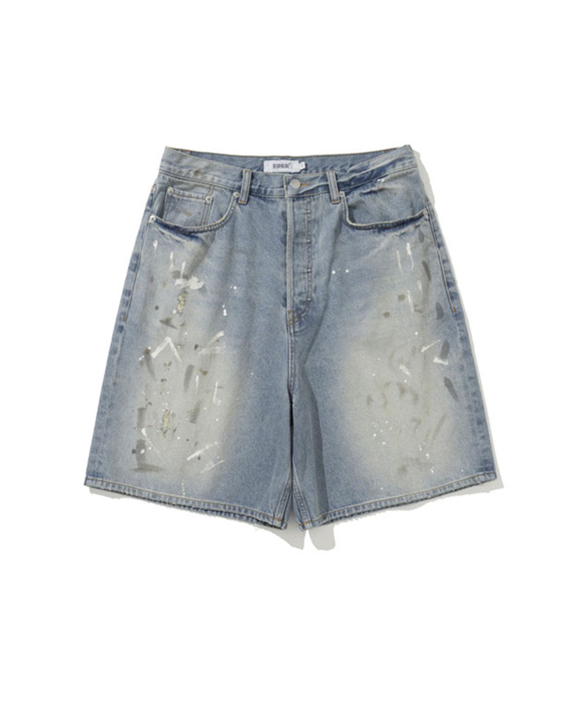 에르에르(ERER) Painted Denim Shorts Indigo