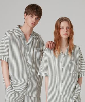 [패키지 특가] [2SET] 실크핏 포레스트 반팔 커플 잠옷 세트