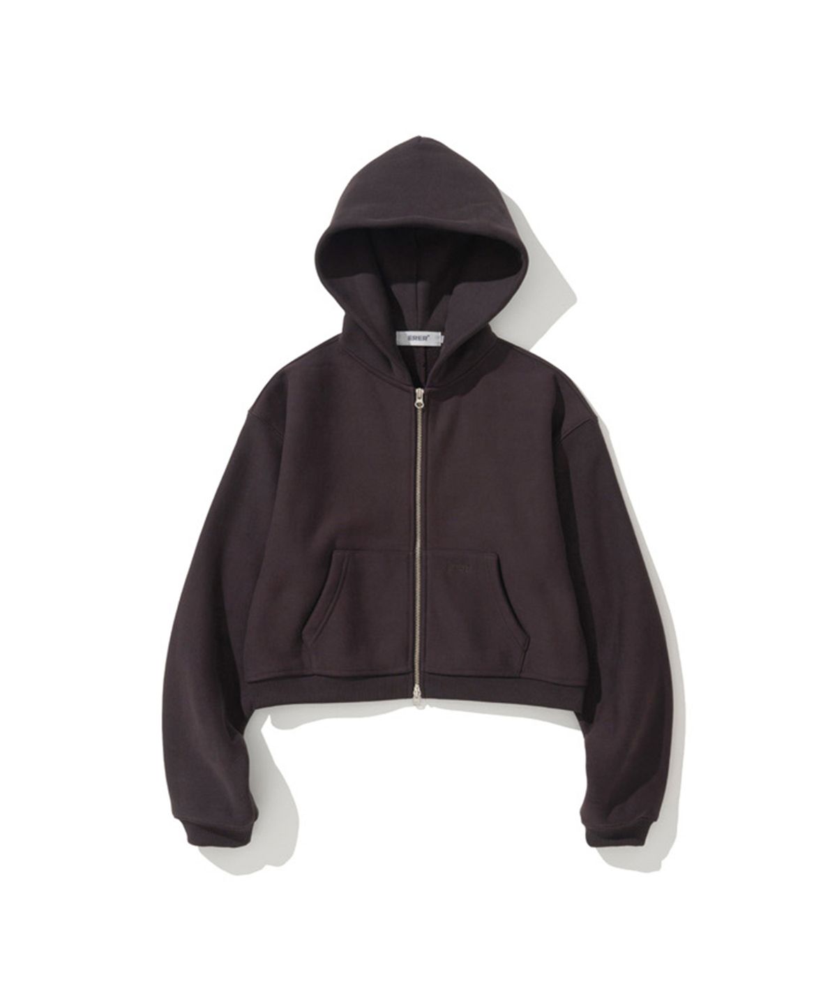 에르에르(ERER) Oversized Sweat Hoodie Zip-Up Brown
