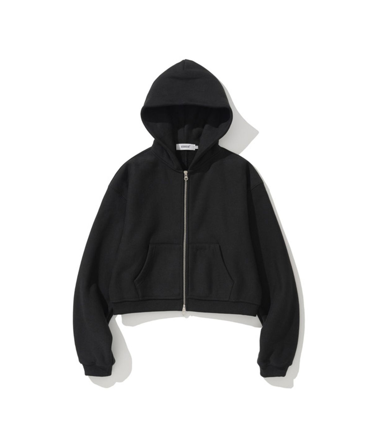 에르에르(ERER) Oversized Sweat Hoodie Zip-Up Black