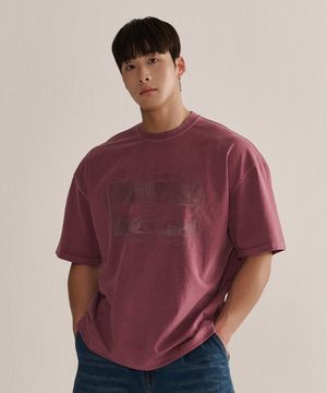 피그먼트 풋볼 필드 오버핏 반팔 티셔츠_2color