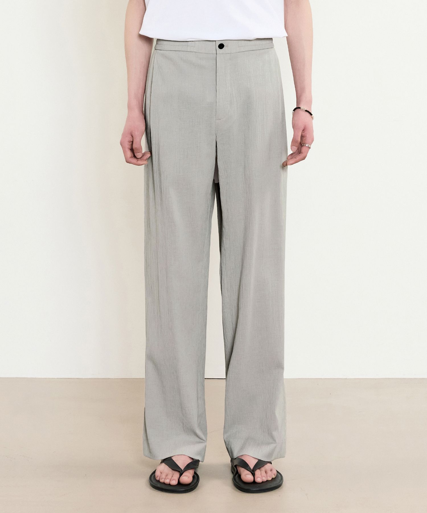 MUSINSA | TNGT Kinoshita Seersucker Wide Fit Pants (Light