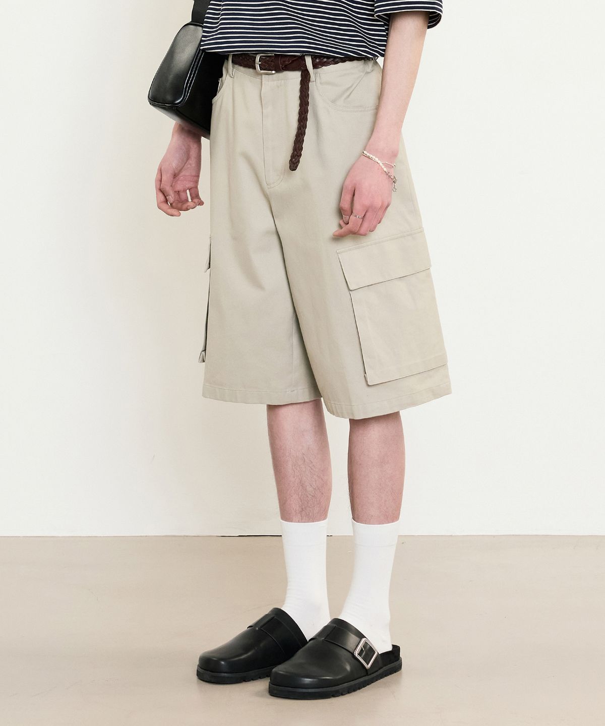 티엔지티(TNGT) Cotton Cargo Bermuda Pants (Beige) TNPA5E202I2