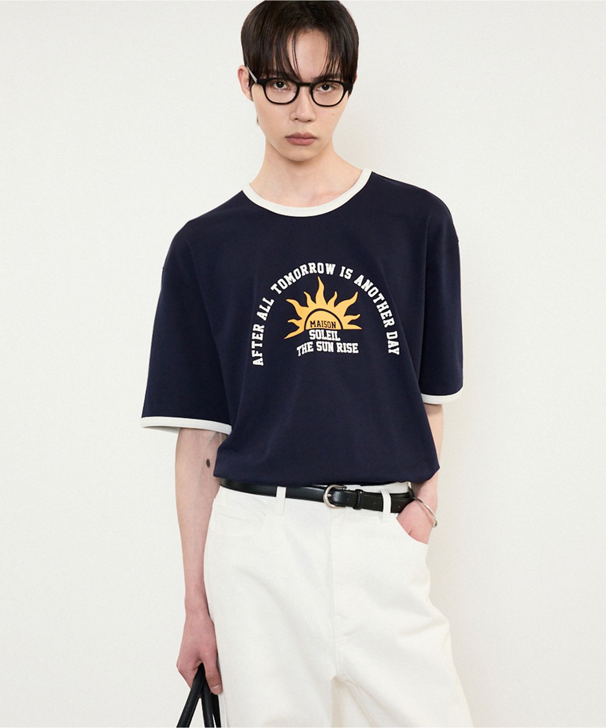 티엔지티(TNGT) Soleil Ringer T-Shirt (Navy) TNTS5E201N2