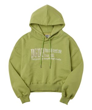 DGDP YOU NEED 자수 크롭 후드 올리브그린