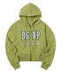 DGDP 아플리케 크롭 후드 집업 올리브그린