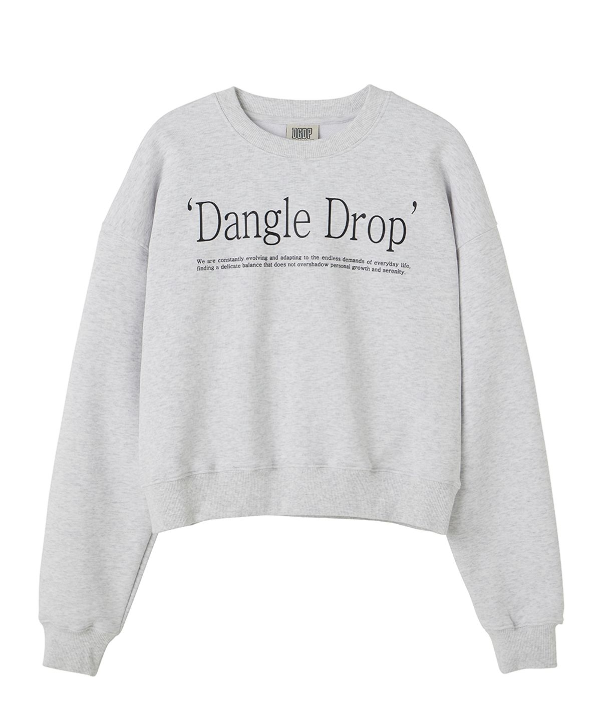 댕글드랍(DANGLEDROP) DGDP 타이포 맨투맨 화이트멜란지