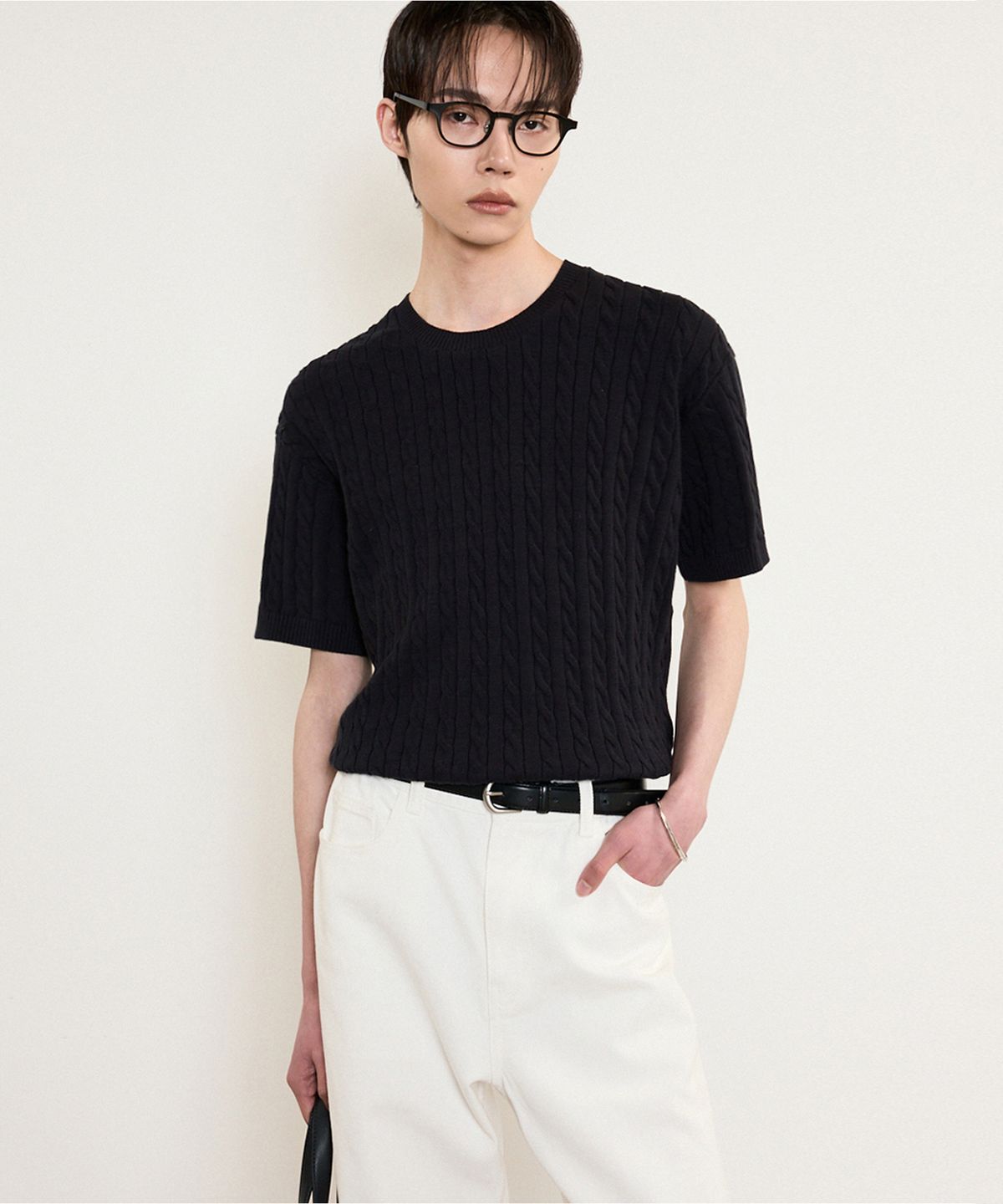 티엔지티(TNGT) Essential Cable Knit Top (Navy) TNSW5E204N2
