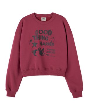 DGDP GOOD THING 크롭 맨투맨 핑크