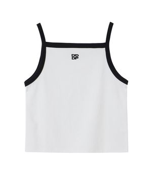 DGDP  자수 로고 슬리브리스 화이트