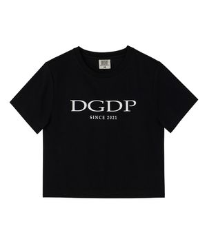 DGDP 포인트 로고 크롭 반팔티셔츠 블랙