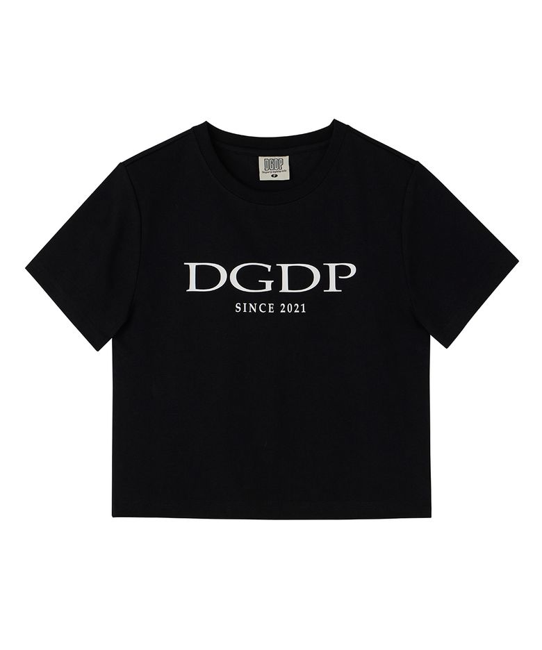 DGDP 포인트 로고 크롭 반팔티셔츠 블랙