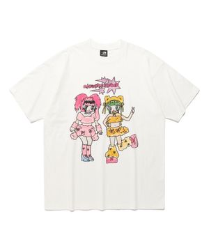 [X SOULPUSSSY CAT]GHOSTSOULGIRL RABBIT&BEAR BIG BIG TEE_WHITE(NG2FMUT512A)