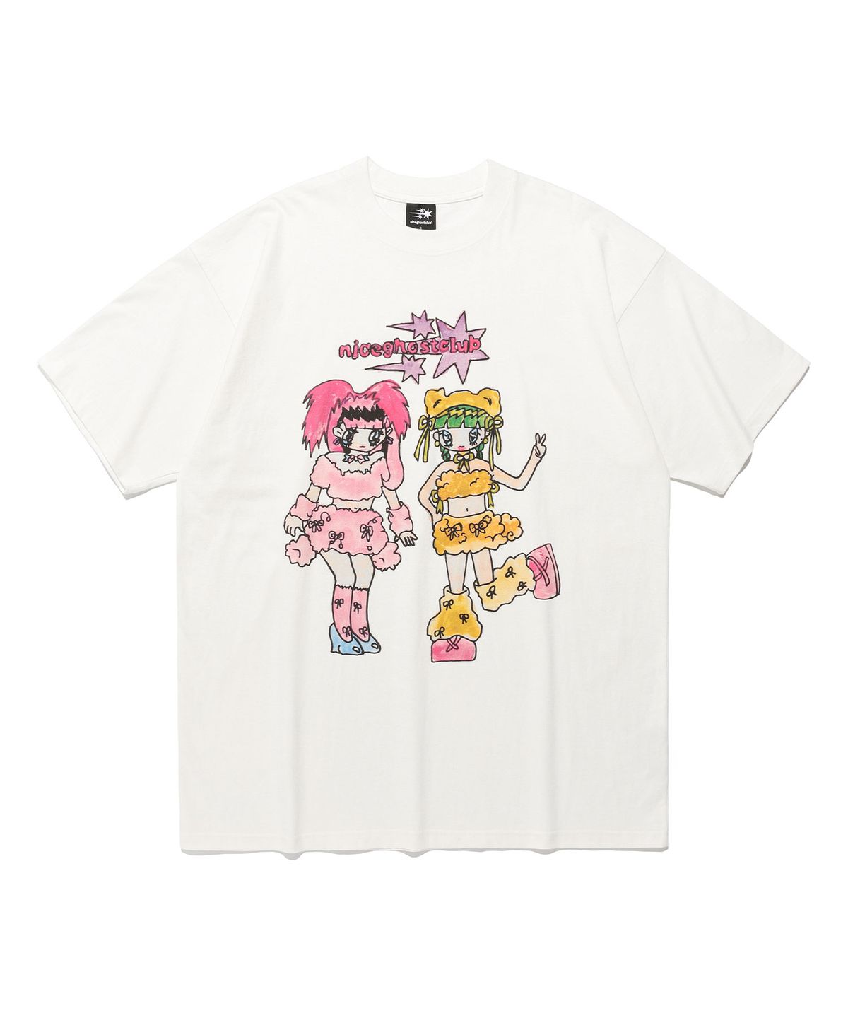 나이스고스트클럽(NICEGHOSTCLUB) [X SOULPUSSSY CAT]GHOSTSOULGIRL RABBIT&BEAR BIG BIG TEE_WHITE(NG2FMUT512A)