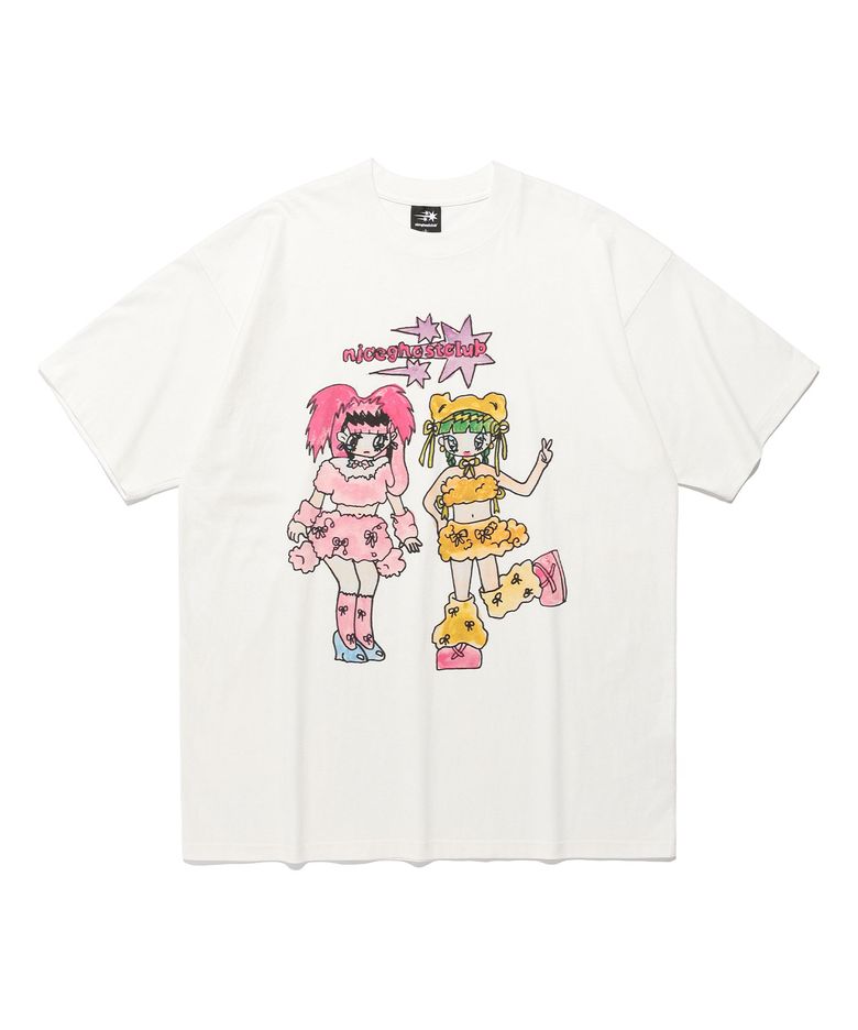 [X SOULPUSSSY CAT]GHOSTSOULGIRL RABBIT&BEAR BIG BIG TEE_WHITE(NG2FMUT512A)