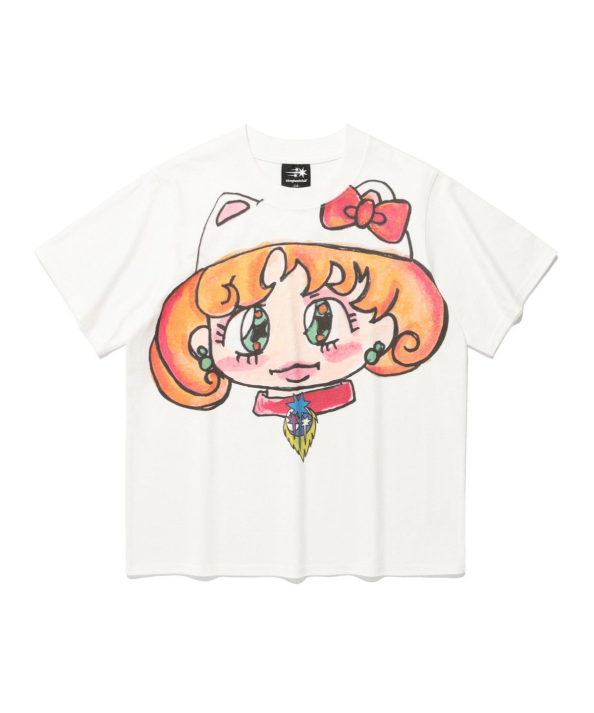 나이스고스트클럽(NICEGHOSTCLUB) [X SOULPUSSSY CAT]GHOSTSOULGIRL CAT TEE_WHITE(NG2FMFT513A)
