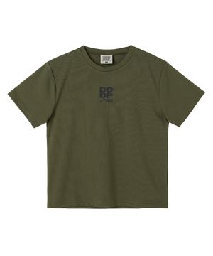 DGDP 스퀘어 세미 크롭 반팔티셔츠 카키