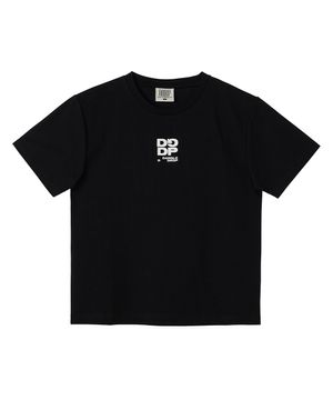 DGDP 스퀘어 세미 크롭 반팔티셔츠 블랙