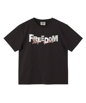 DGDP FREEDOM 세미 크롭 반팔티셔츠 차콜