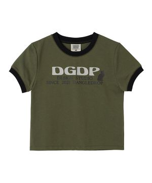 DGDP CAT 링거 크롭 반팔티셔츠 카키