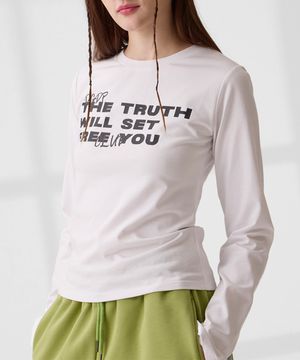 DGDP FREE YOU 세미크롭 롱슬리브 화이트