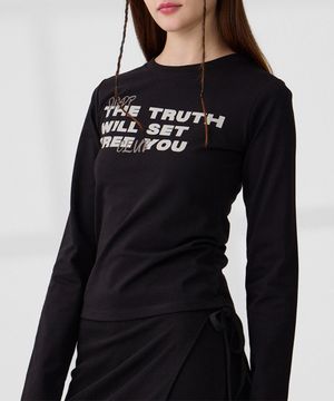 DGDP FREE YOU 세미크롭 롱슬리브 블랙