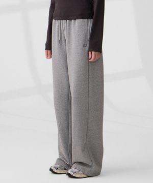 DGDP 레그라인 와이드 스웨트 팬츠 멜란지그레이