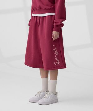 DGDP 사이드 레터링 스웨트 버뮤다 팬츠 핑크