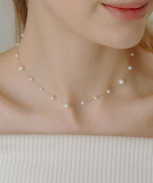 HLD028 Silver Chain pearl necklace