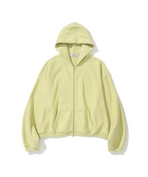 Men Oversized Sweat Hoodie Zip-Up Yellow