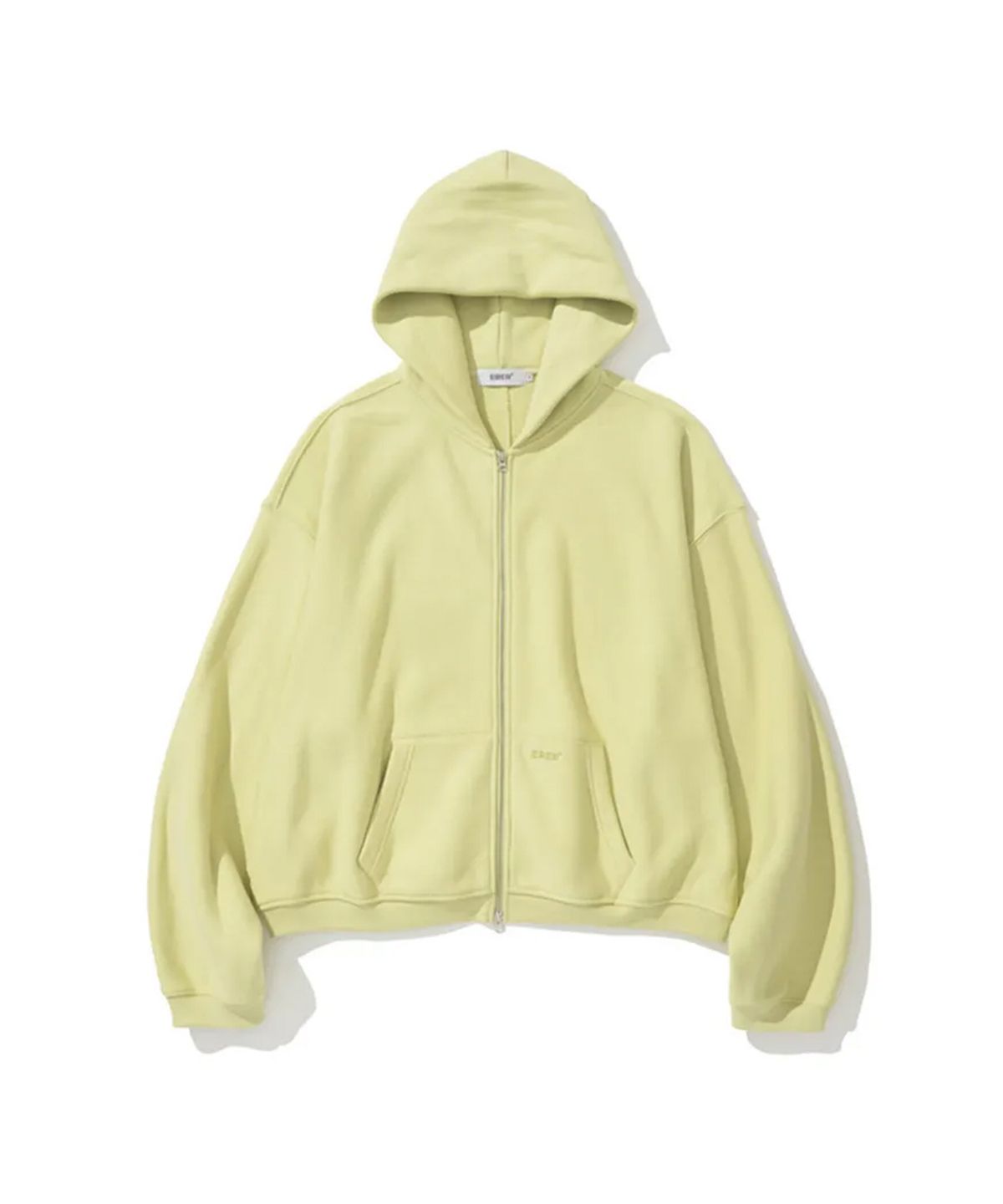 에르에르(ERER) Men Oversized Sweat Hoodie Zip-Up Yellow