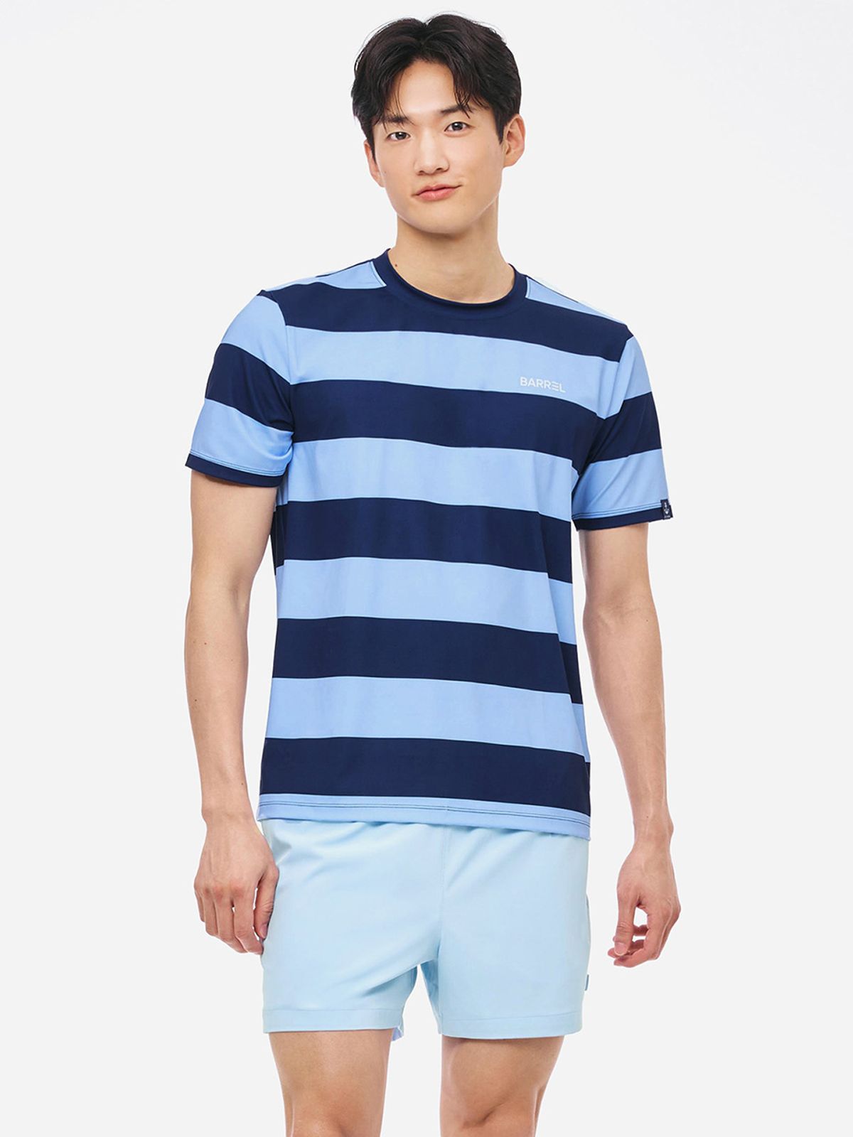 배럴(BARREL) 유니 노티컬 릴렉스핏 반팔 래쉬가드 아쿠아블루 (B5SUWRG221AQB)